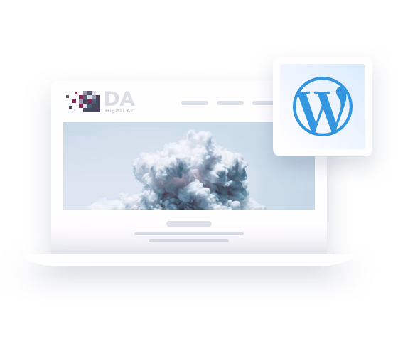 WordPress Hosting için optimize edilmiş hizmet banner'ı